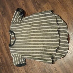 Sea New York Vintage Look Striped High Low LooseFit Linen Wool Top A31